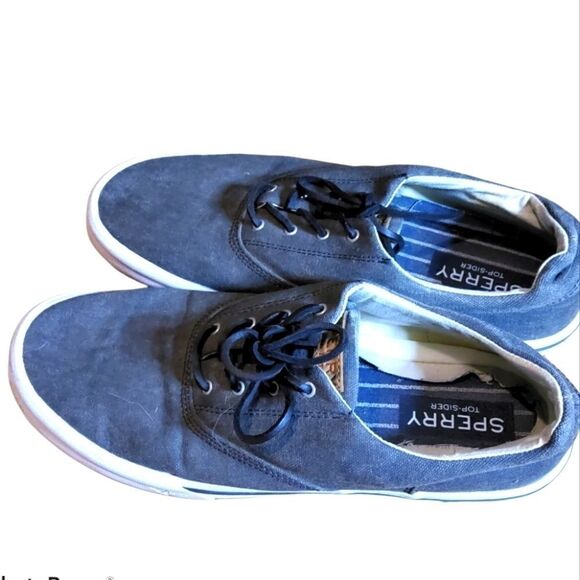 Sperry Charcoal Gray Canvas Low Top Sneakers - Picture 4 of 9